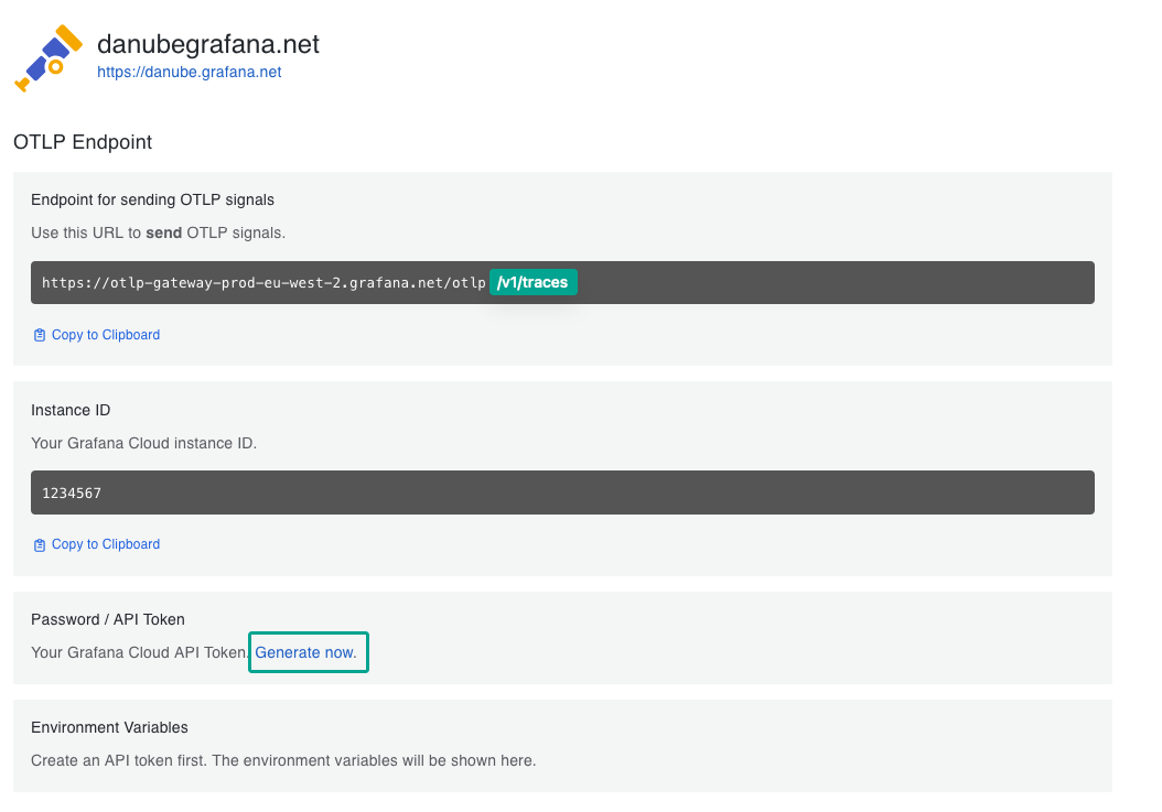 Grafana OTLP endpoint